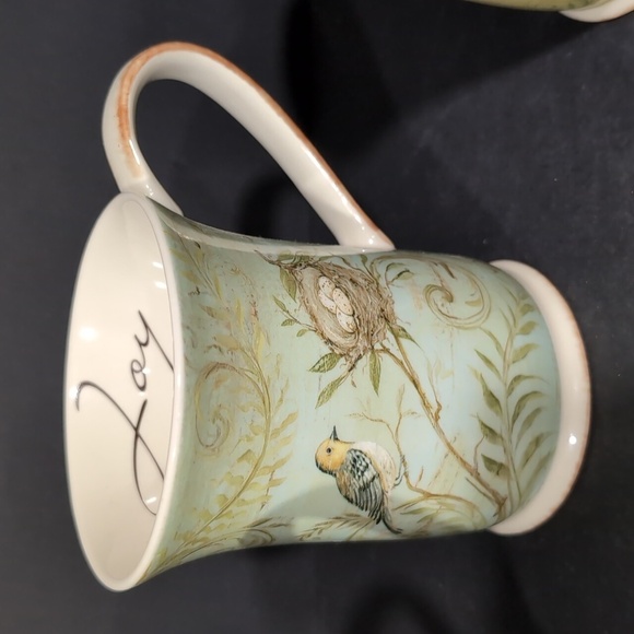 Square One,Kate Mcrosite Set Of 3 Nature's Nest Joy,Hope,Love Coffee Mugs. - Picture 4 of 14